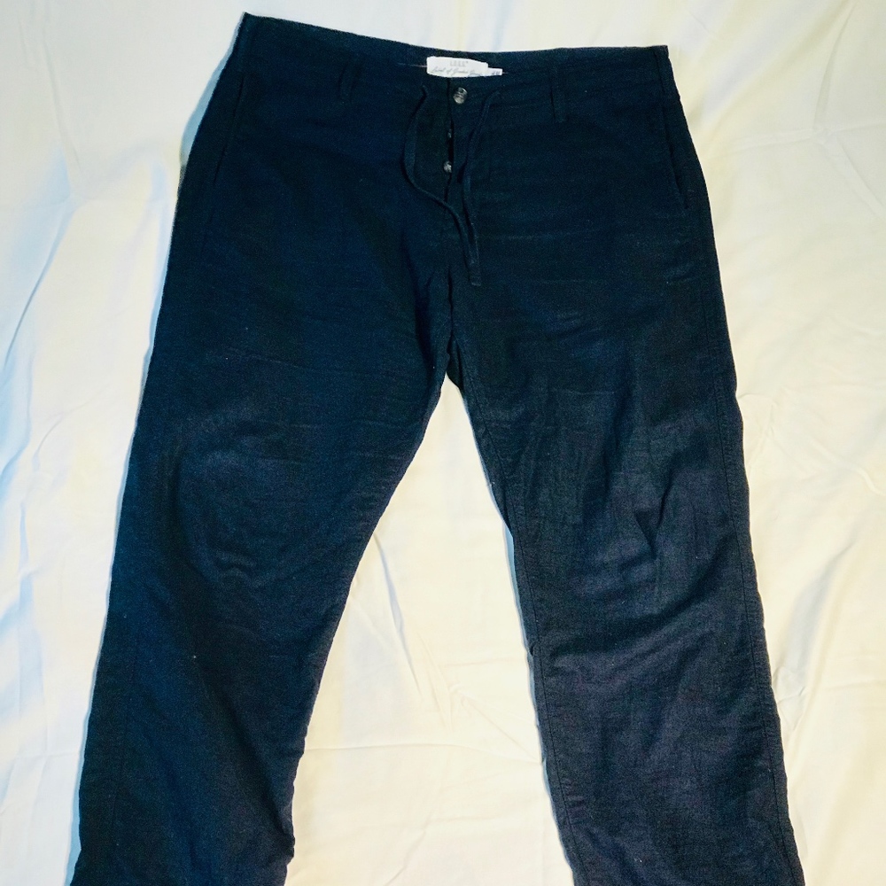 L.O.G.G. Relaxed Fit Linen Blend Pants - Navy